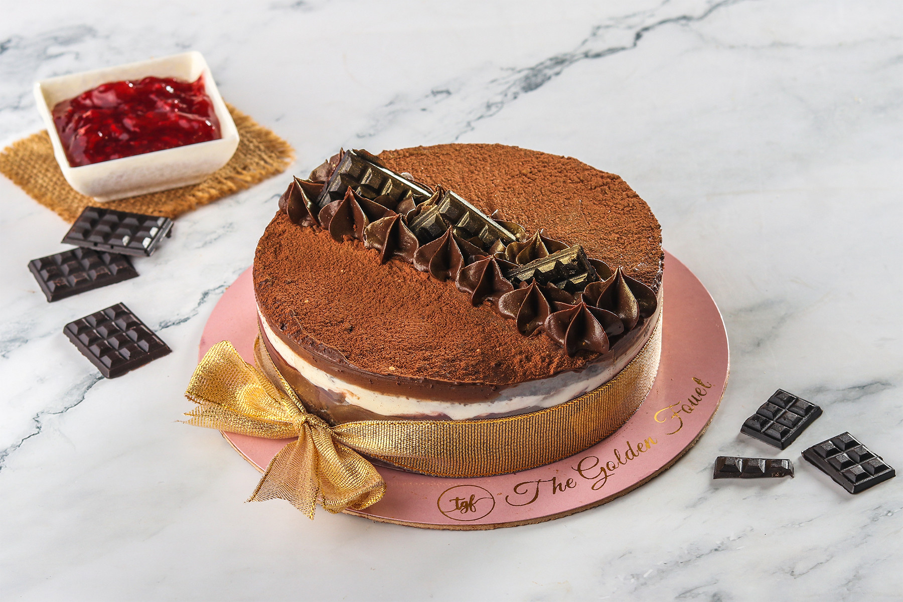 Rich Chocolate Raspberry Mascarpone Cake