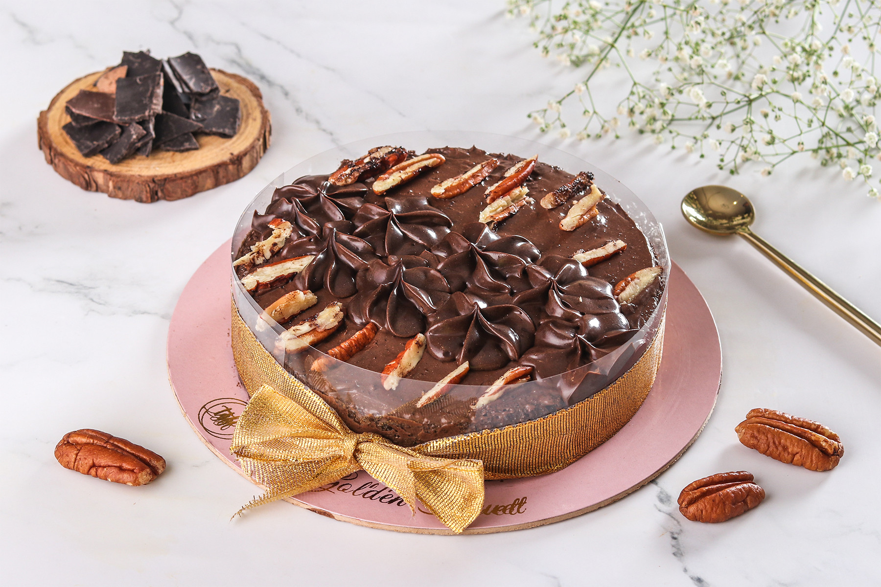 Chocolate Pecan Nut Praline Cake