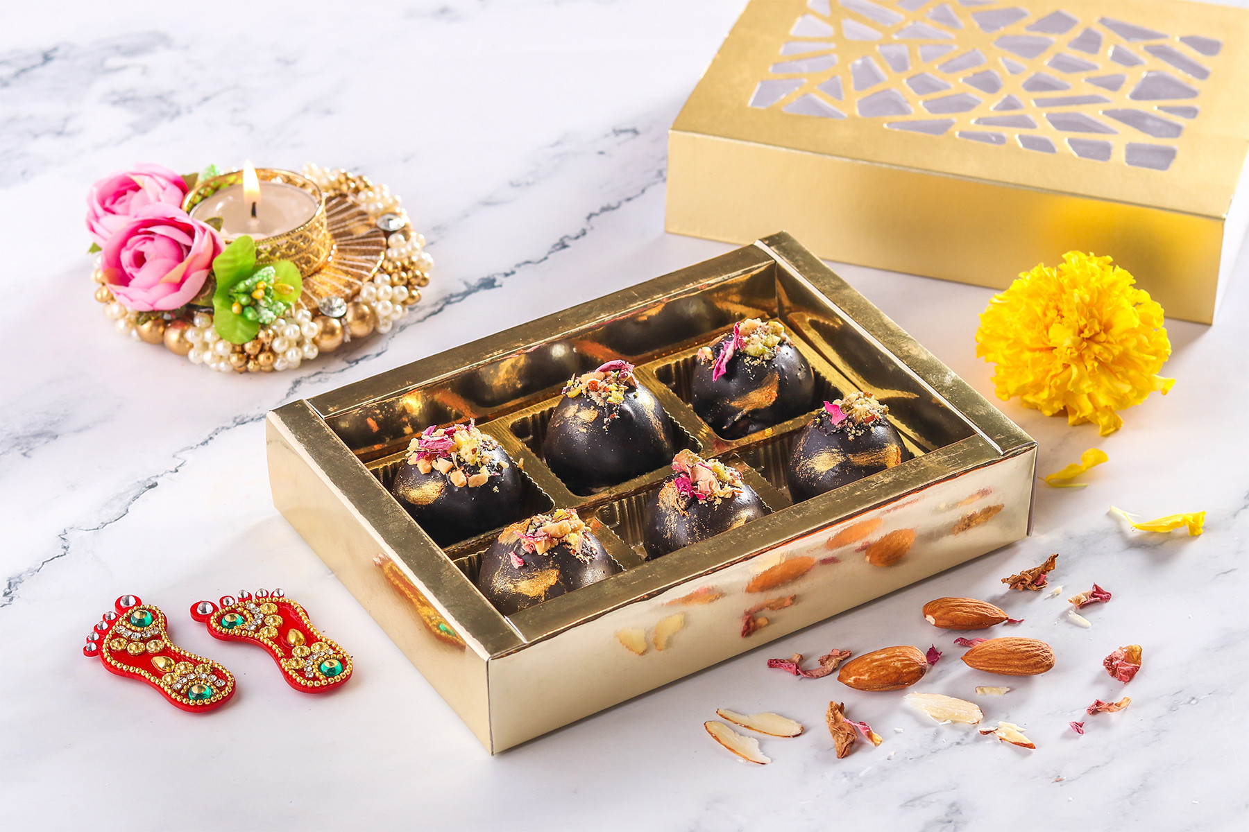 Sugar Free Chocolate Coated Almond Flour Ladoos