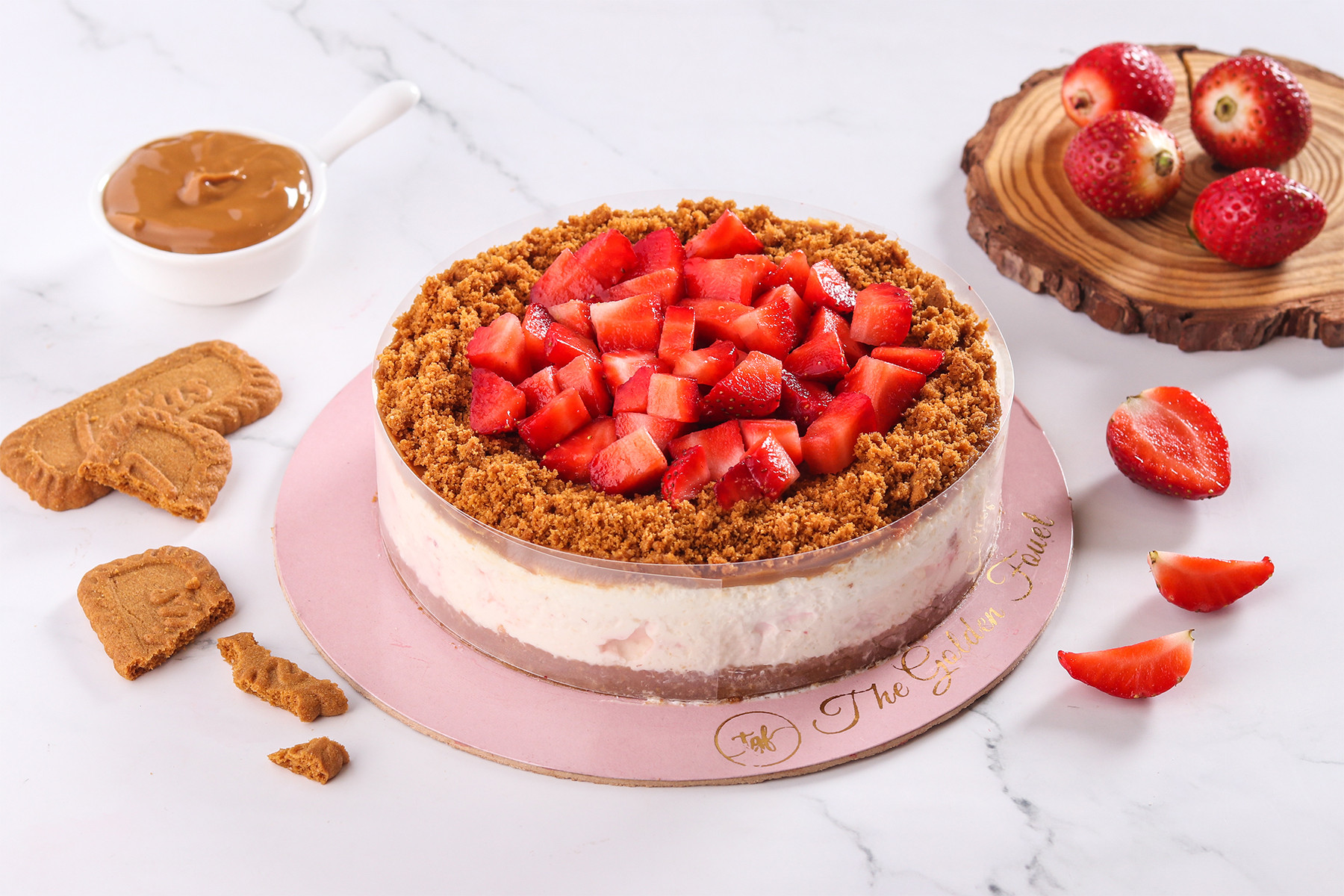 Healthy Biscoff Strawberry Cheesecake (Seasonal)