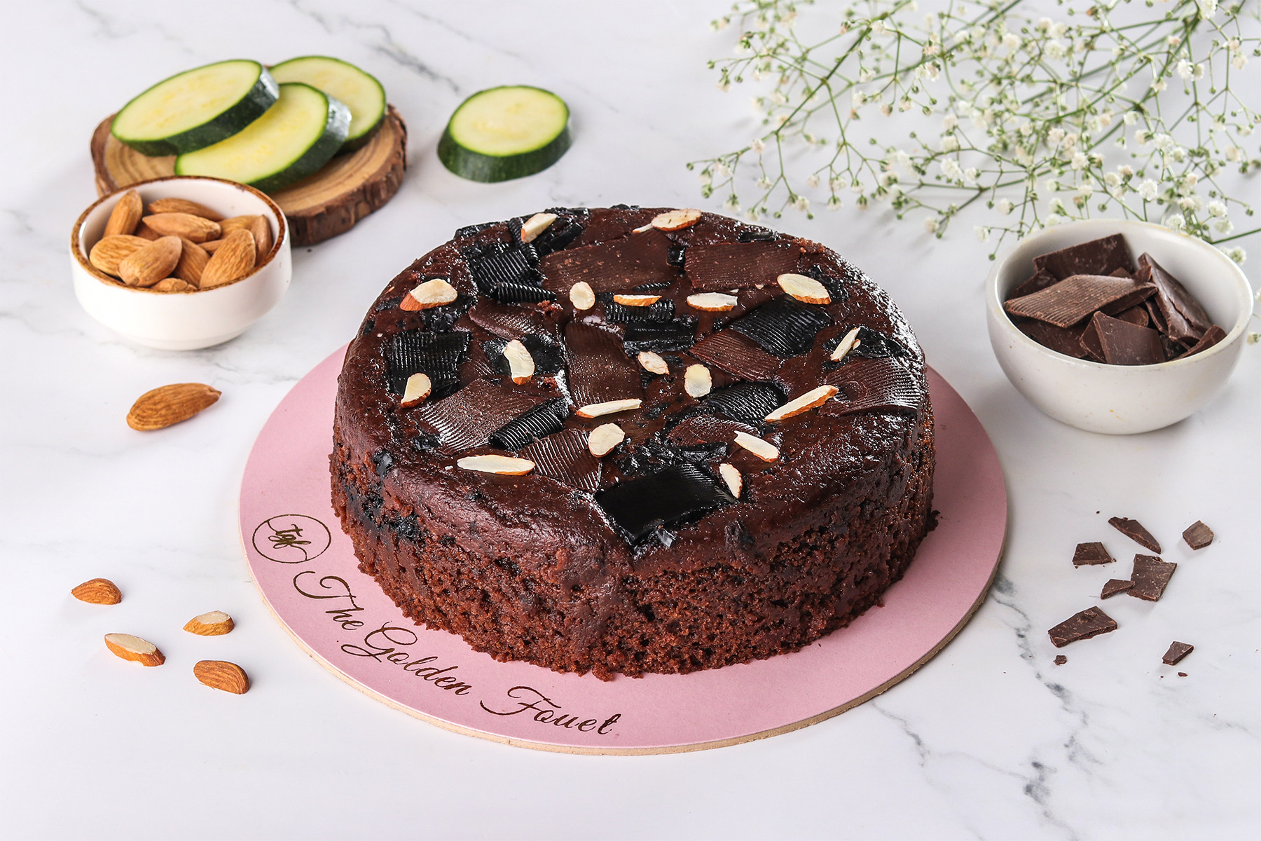 Sugar Free Chocolate Zucchini Almond Tea Cake