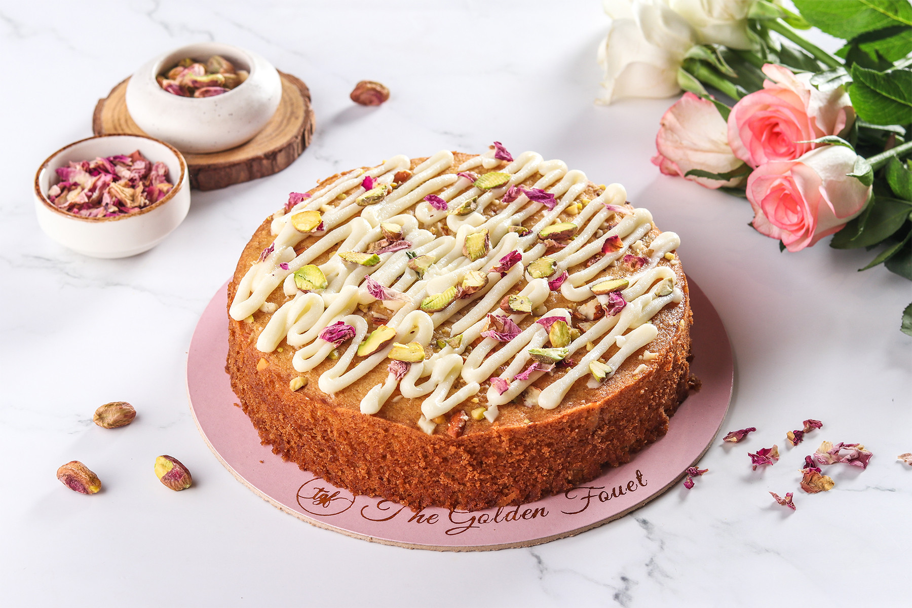 NAVRATRI Fasting Rose Pistachio Tea Cake